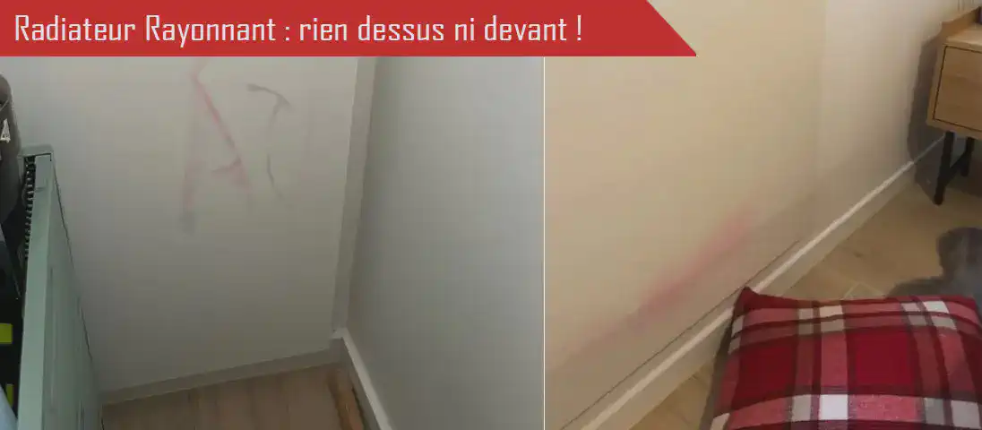 Rien ne doit jamais couvrir le radiateur en fonctionnement